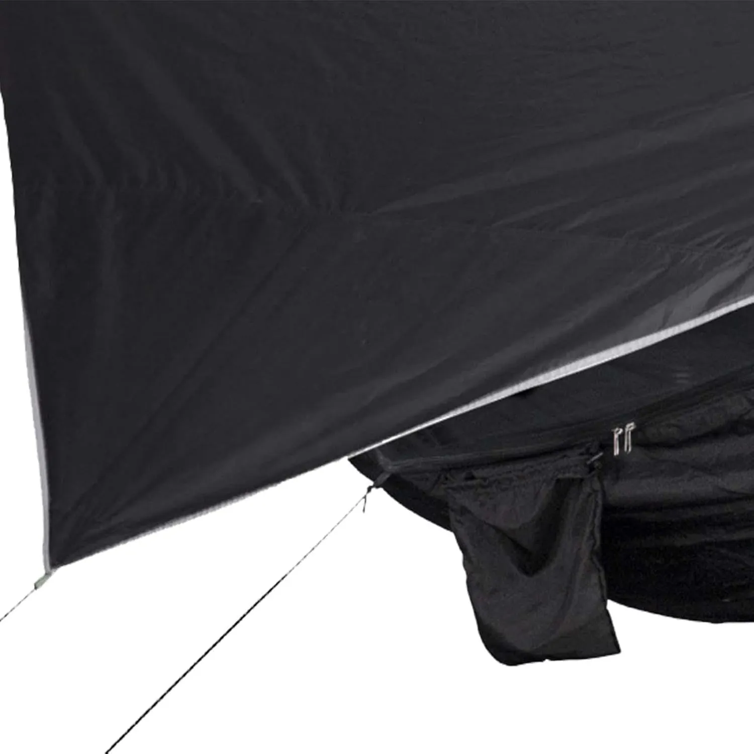 Nylon Hammock with Canopy and Net Tent Tarp for Outdoor Use, Black and Black