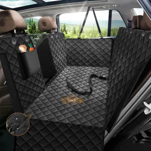 nzonpet Dog Car Seat Covers for Backseat, 100% Waterproof with Big Mesh Window, XL Nonslip Scratchproof Dog Truck Hammock, Heavy Duty Seat Covers for Full Sized Pickup Trucks F150- Black