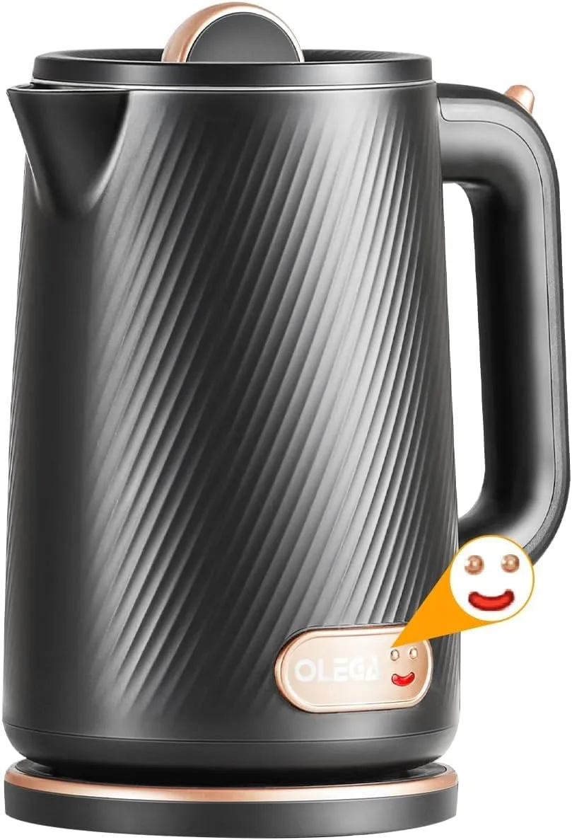 OLEGA Electric Kettle - 1500W Electric Tea Kettle 1.8L Stainless Steel Inner Electric Kettles for Boiling Water Auto Shut Off Boil-Dry Protection Electric Water Kettle for Coffee Tea