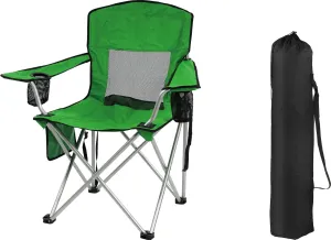 OLIXIS Elevon Camp Chairs Outdoor, Folding Chair Camping Recliner Support Mesh Backrest, Lawn Chair with Cup Holder, Storage Pocket, Carrying Bag