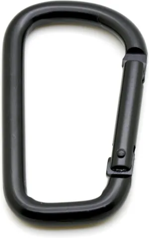 OnDepot 3 Inch Heavy Duty Black Carabiner Clip – D Shape Steel Spring Snap Hook Buckle for Outdoor, Keychain, Utility Use – 100 Pack