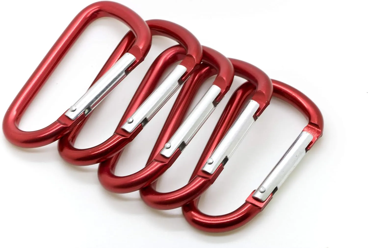 ONDEPOT 3" Aluminum Carabiner D Shape Buckle Pack, Keychain Clip, Spring Snap Key Chain Clip Hook Buckle