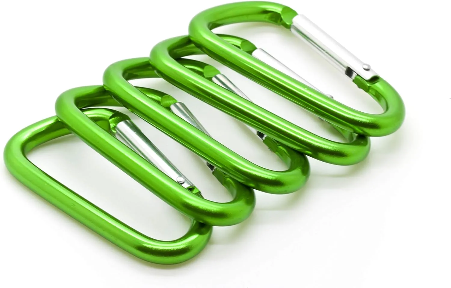 ONDEPOT 3" Aluminum Carabiner D Shape Buckle Pack, Keychain Clip, Spring Snap Key Chain Clip Hook Buckle