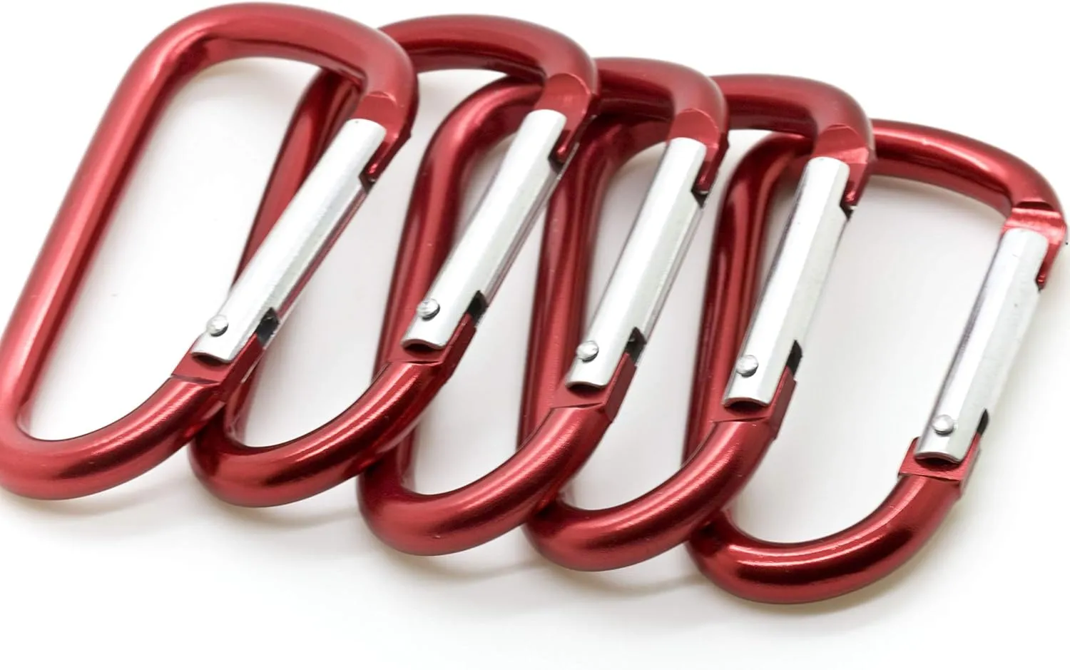 ONDEPOT 3" Aluminum Carabiner D Shape Buckle Pack, Keychain Clip, Spring Snap Key Chain Clip Hook Buckle