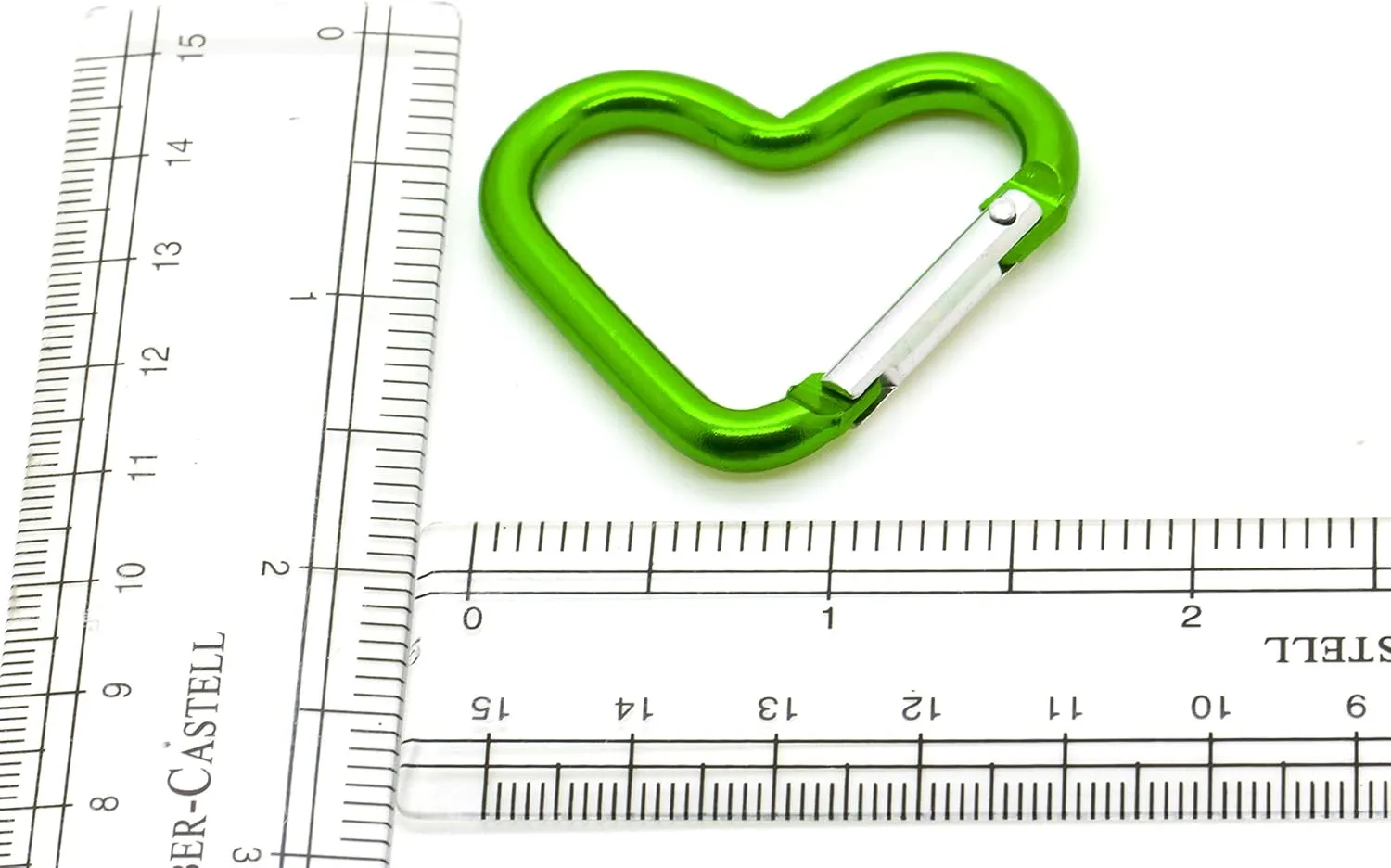 ONDEPOT Pack 100 Heart Shaped Aluminum Alloy Keychain Clip Carabiner Hook Key Holder