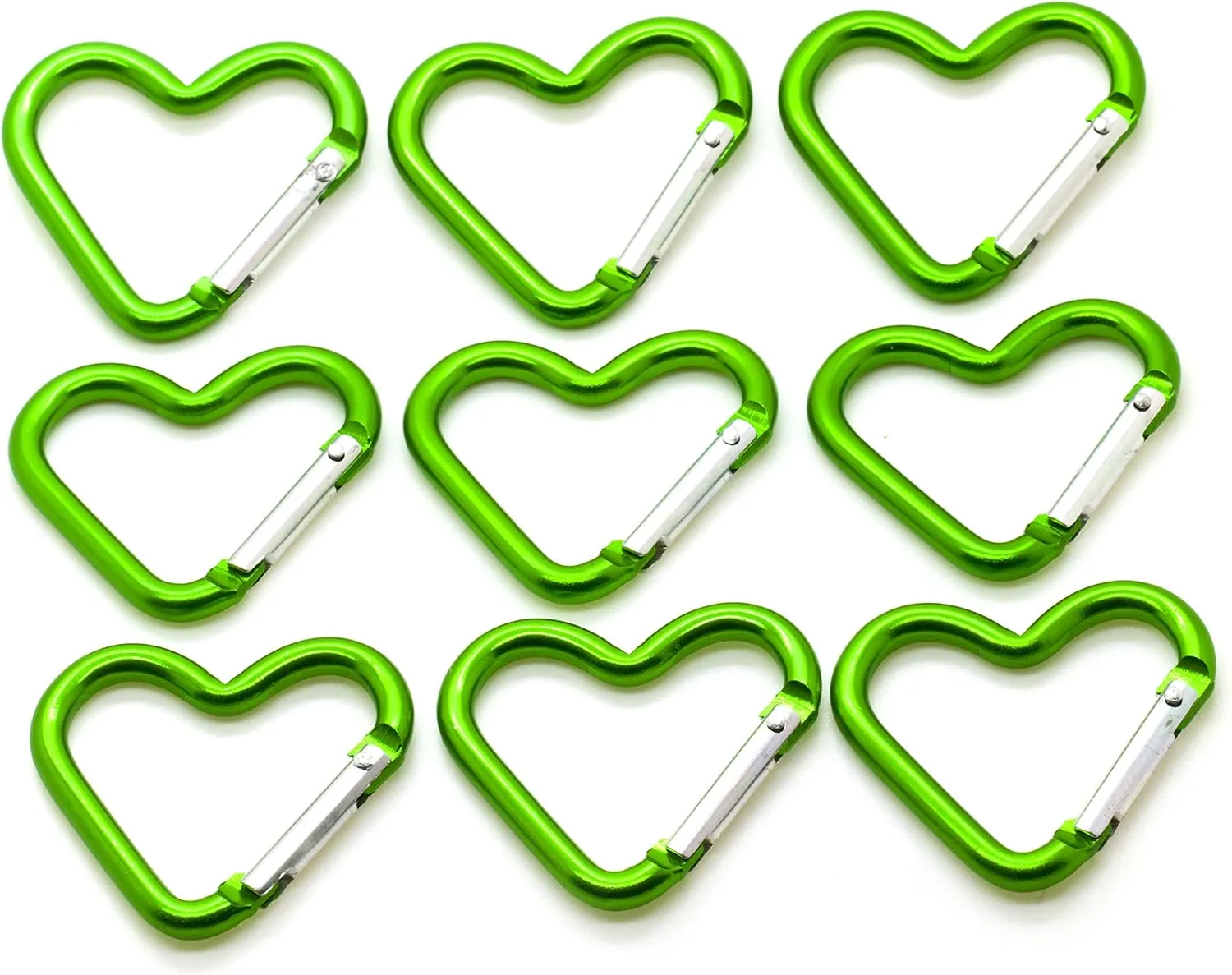 ONDEPOT Pack 100 Heart Shaped Aluminum Alloy Keychain Clip Carabiner Hook Key Holder