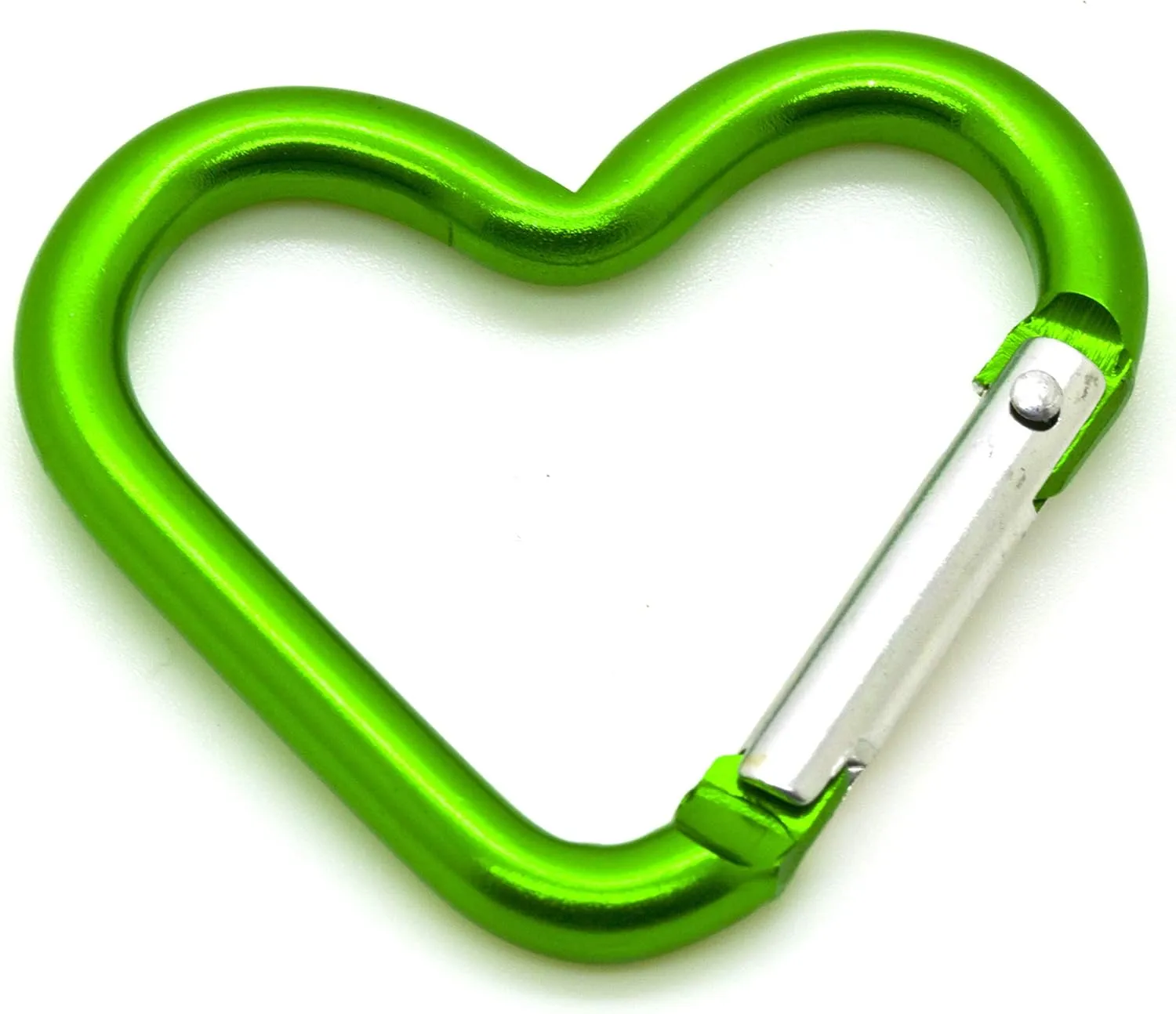 ONDEPOT Pack 100 Heart Shaped Aluminum Alloy Keychain Clip Carabiner Hook Key Holder