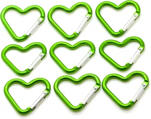 ONDEPOT Pack 100 Heart Shaped Aluminum Alloy Keychain Clip Carabiner Hook Key Holder