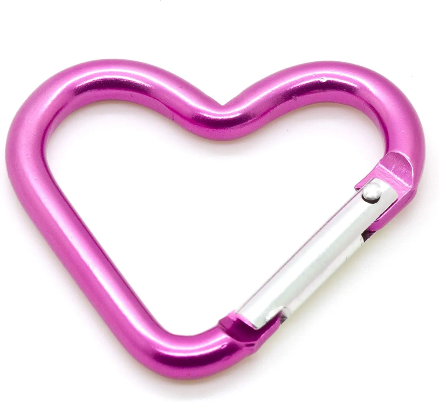 ONDEPOT Pack 50 Heart Shaped Aluminum Alloy Keychain Clip Carabiner Hook Key Holder