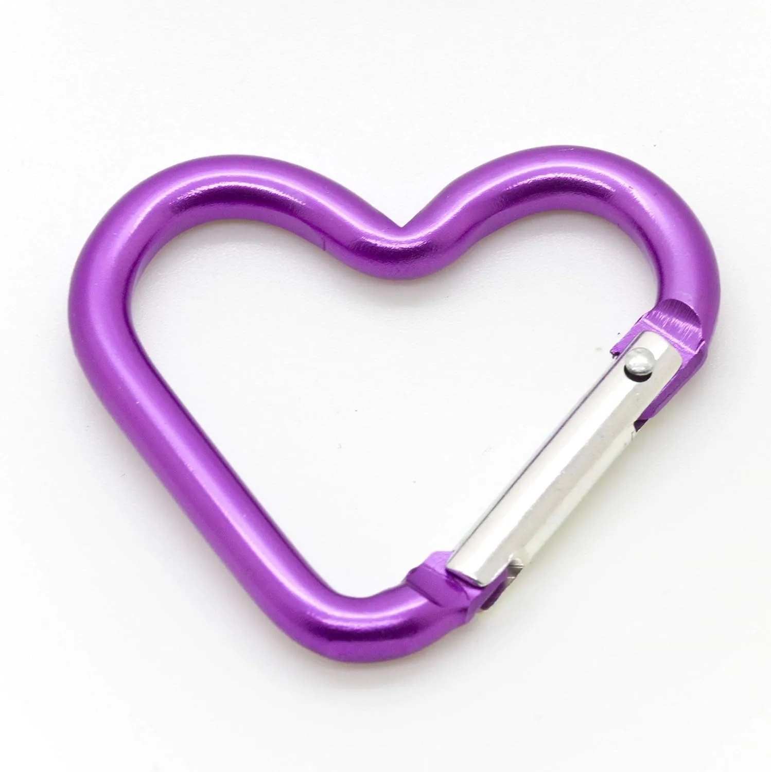 ONDEPOT Pack 50 Heart Shaped Aluminum Alloy Keychain Clip Carabiner Hook Key Holder