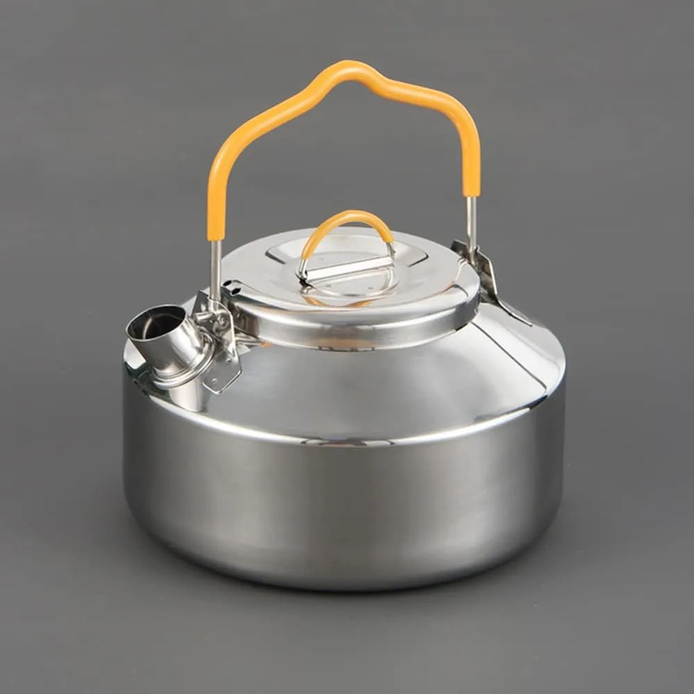Outdoor Camping Kettle, 800ml Outdoor Water Kettle, Stainless Steel Teapot Portable Tea Kettle for Boiling Water, Compact Lightweight Camp Coffee Pot Outdoor Hiking