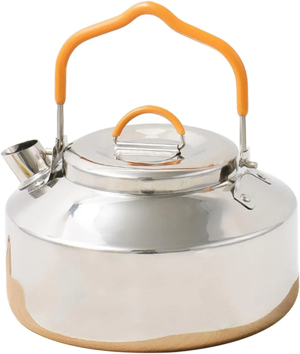 Outdoor Camping Kettle Stainless Steel Whistling Kettle Lightweight Portable for Boiling Water Ideal for Camping Hiking and Outdoor Cookware