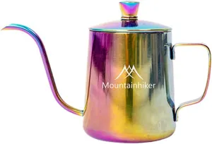 Outdoor Camping Stainless Steel Coffee Portable Water Boiling Accessory Picnic Teapot Coffee Pot
