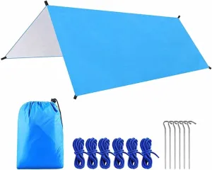Outdoor Camping Waterproof Tarp Hammock Sunshade Tent Rain Shelter Multifunctional Lightweight Hiking Picnic Tarpaulin Canopy(Color:E)