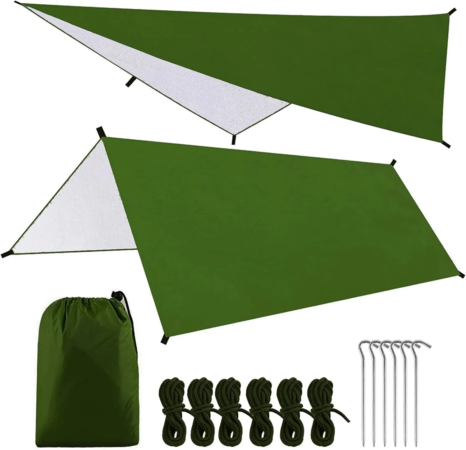 Outdoor Camping Waterproof Tarp Hammock Sunshade Tent Rain Shelter Multifunctional Lightweight Hiking Picnic Tarpaulin Canopy(Color:E)