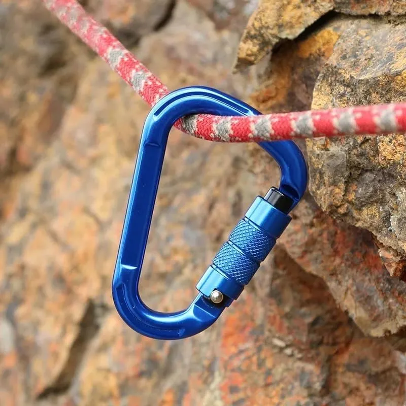 Outdoor Carabiner 25kN Connector Lock Spring-Loaded Gate Buckle Carabiner