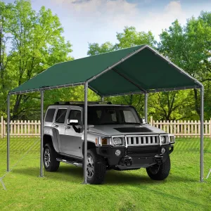 Outdoor Carport 10x20ft Heavy Duty Car Tent, Portable Garage Canopy Storage Shed, Car Shelter, All-Season Tarp Tent for Car, Party (GN)