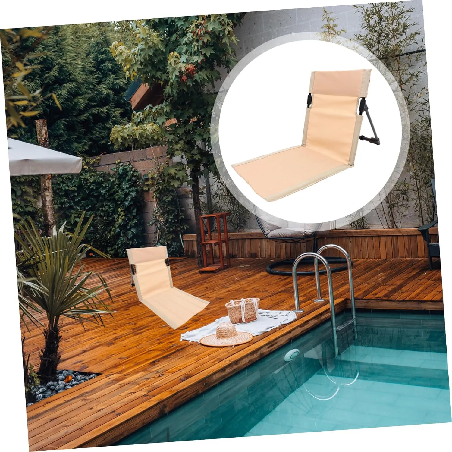 Outdoor Folding Beach Chair Lounge Chair Folding Table and Chairs Fold Chairs for Outdoors Camp Chairs