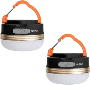 Outdoor LED Waterproof Magnetic Lantern,USB Input Output Rechargeable Camping Lanterns,Portable Tent Light Camping Working and Emergency Light(2-Pack)
