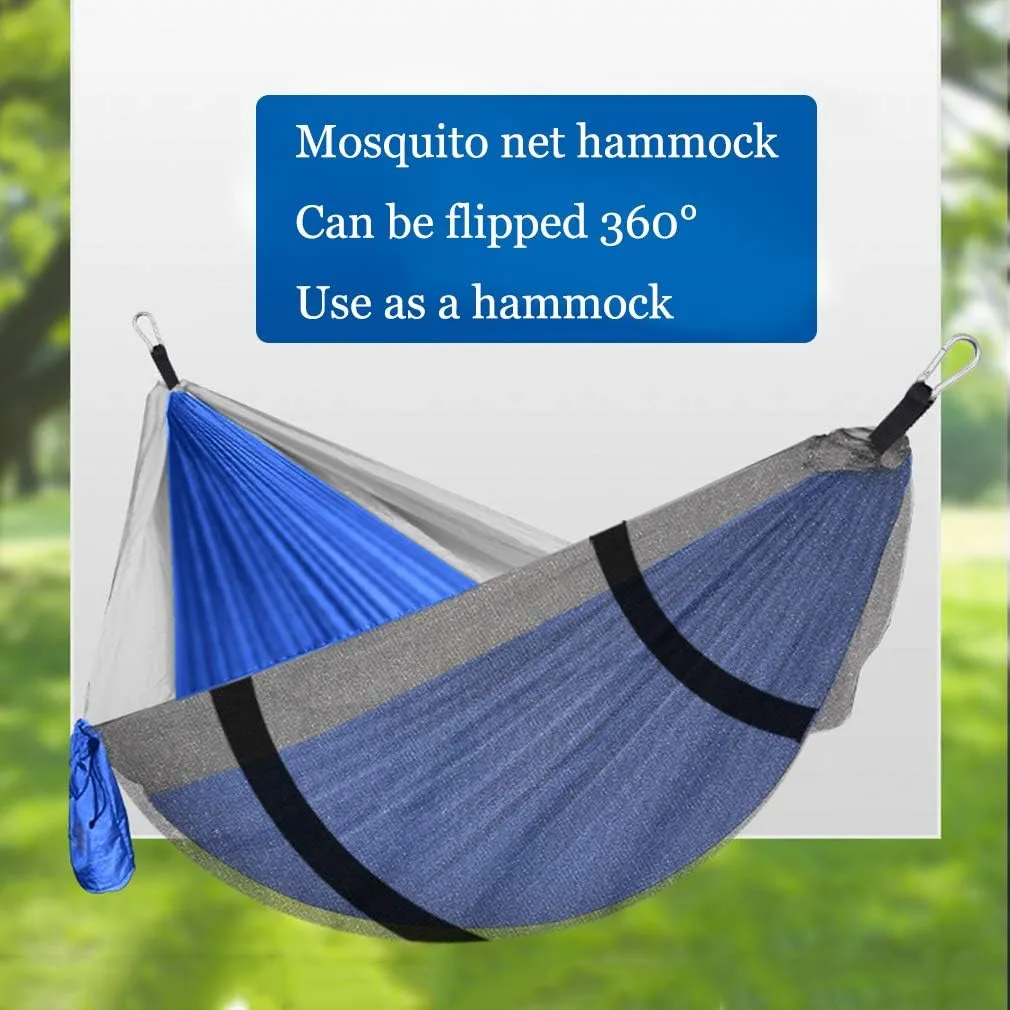 Outdoor Mosquito Net Hammock Tent with Waterproof Rain Fly Canopy Awning Set Hammock Portable Sleep Swing for Hiking Camping Survival Travel