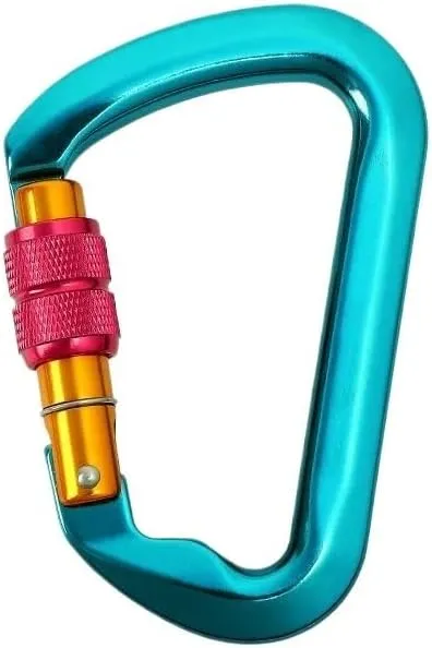 Outdoor Mountain Carabiner Equipment Aluminum Alloy Carabiner Carabiner(Screw Blue)