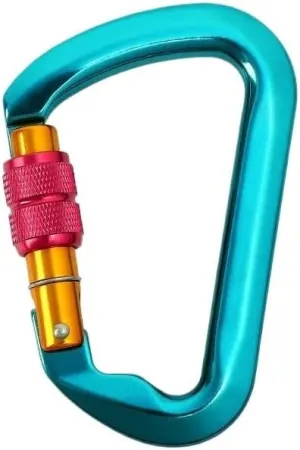 Outdoor Mountain Carabiner Equipment Aluminum Alloy Carabiner Carabiner(Screw Blue)