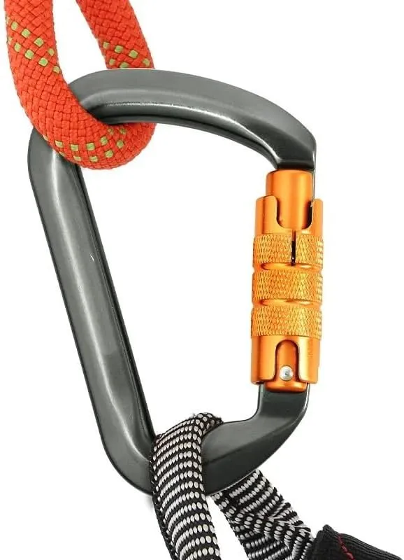 Outdoor Mountain Carabiner Equipment Aluminum Alloy Carabiner Carabiner(Screw Gray)