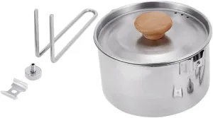 Outdoor Portable Stainless Steel Camping Cooker Detachable Noodles Pot Collapsible Kettle for Hiking Picnics and Outdoor Activities