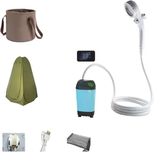 Outdoor Shower with Shower Head Electric Portable Shower for Hiking USB Rechargeable Camping Shower Camp Shower Pumps