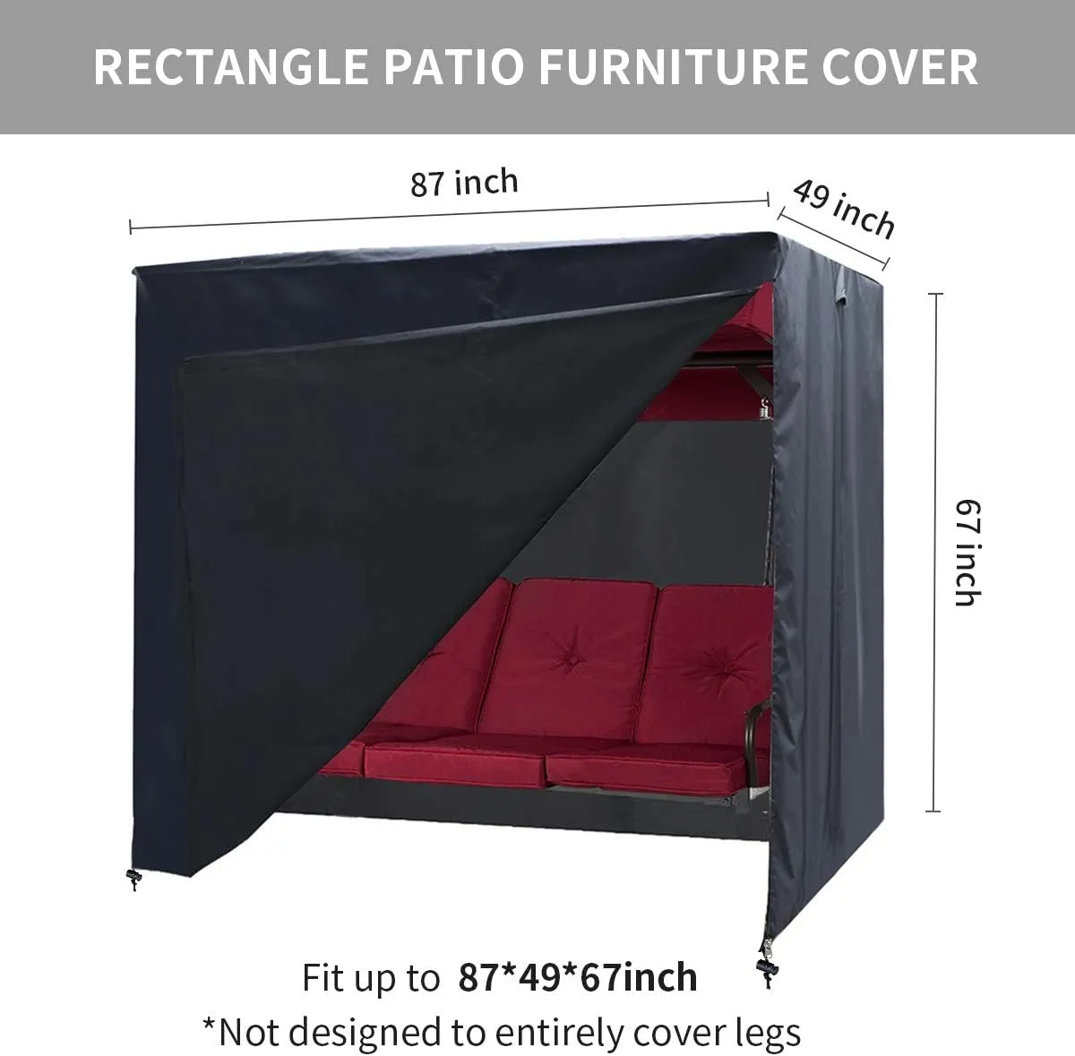 Outdoor Swing Cover 3 Triple Seater Hammock Cover Garden Swing Cover Garden Hammock Glider Chair Cover Patio Furniture Cover UV Resistant Swing Canopy Cover All Weather Protection