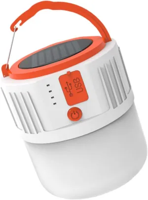 Outdoor Tent Lamp Solar Lantern Emergency Light USB Rechargeable Multi-Purpose Camping Light for Hiking BBQ Random Color