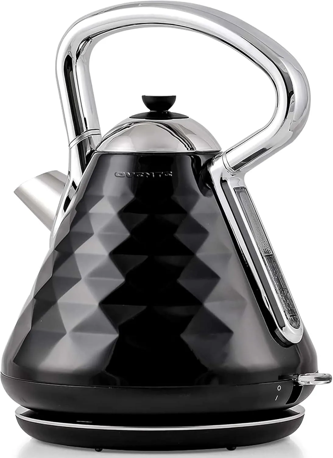 OVENTE 1.7L Electric Kettle, 1500W Stainless Steel Fast Boiling Water Heater for Coffee or Tea with Auto Shut-Off, Boil-Dry Protection, Cool-Touch Handle and Illuminated Power Switch, Black KS755B