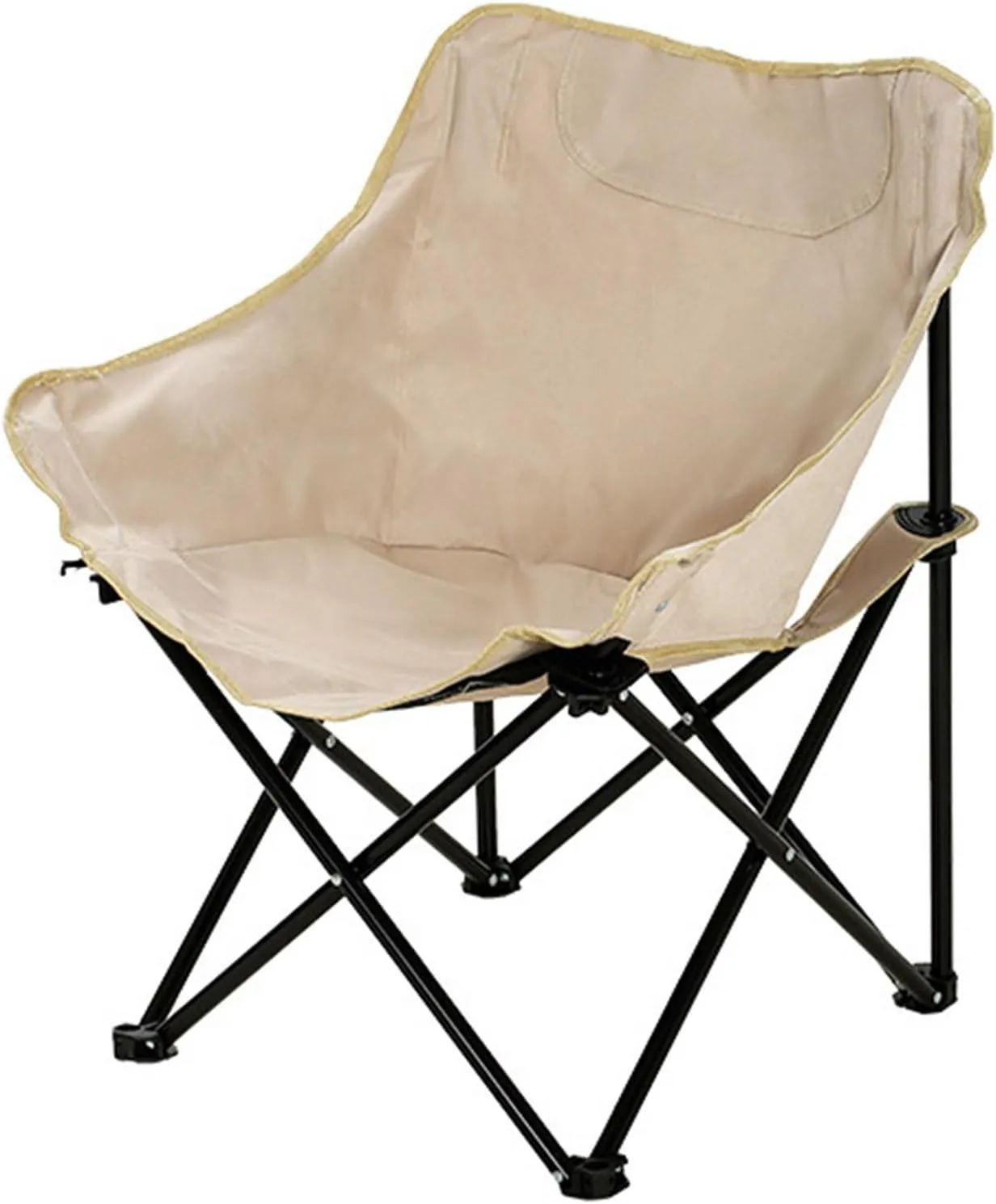 Oversized Folding Camping Chair - Portable Reclining Lounger for Tanning - Carry Bag Included - Heavy Duty Collapsible Chairs for Sports Garden Beach Fishing