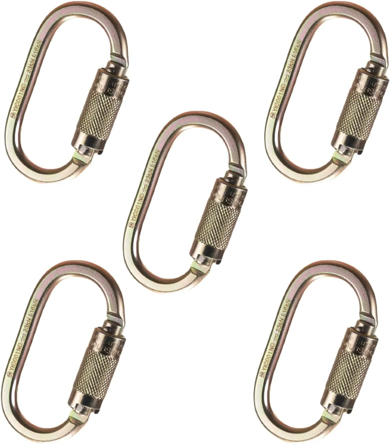 Palmer Safety Self Closing and Automatic Locking .67″ Hook Carabiner with Steel Twist Lock - Meets or exceeds ANSI Z359.12-2009 (5-Pack)