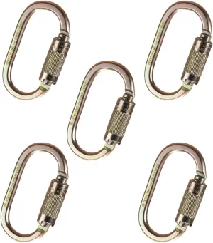 Palmer Safety Self Closing and Automatic Locking .67″ Hook Carabiner with Steel Twist Lock - Meets or exceeds ANSI Z359.12-2009 (5-Pack)