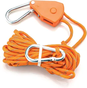 Paracord Tent Wind Rope Tensioner Adjustable Pulley with Carabiner Camping Hiking Outdoor Nylon Rope Rope Buckle Hook Lift Pulleya(Orange 5 m)