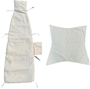 Patio Outdoor Hanging Lounge Chair Cushion Slipcovers with Umbrella Fabric, Waterproof Replacement Cover for Curved Chaise Hammock Swing Chair Pads (Cushion Excluded) Khaki