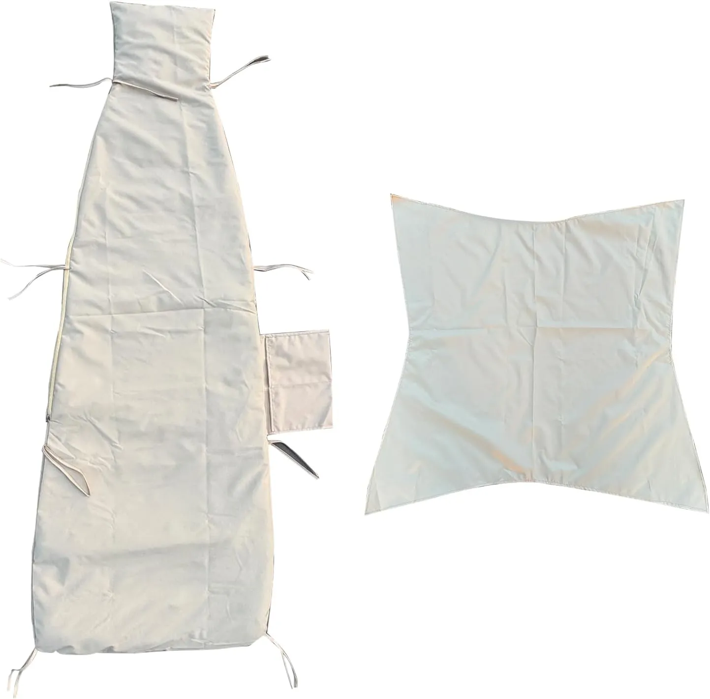 Patio Outdoor Hanging Lounge Chair Cushion Slipcovers with Umbrella Fabric, Waterproof Replacement Cover for Curved Chaise Hammock Swing Chair Pads (Cushion Excluded) Khaki