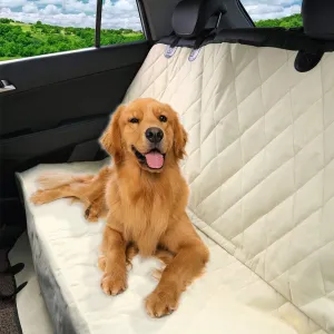 Pet Magasin Bench Car Seat Cover Dog Car Seat Protector 100% Waterproof Heavy Duty Pet Nonslip Hammock Beige 54” x 58” Universal Fit for Cars SUVs and Truck