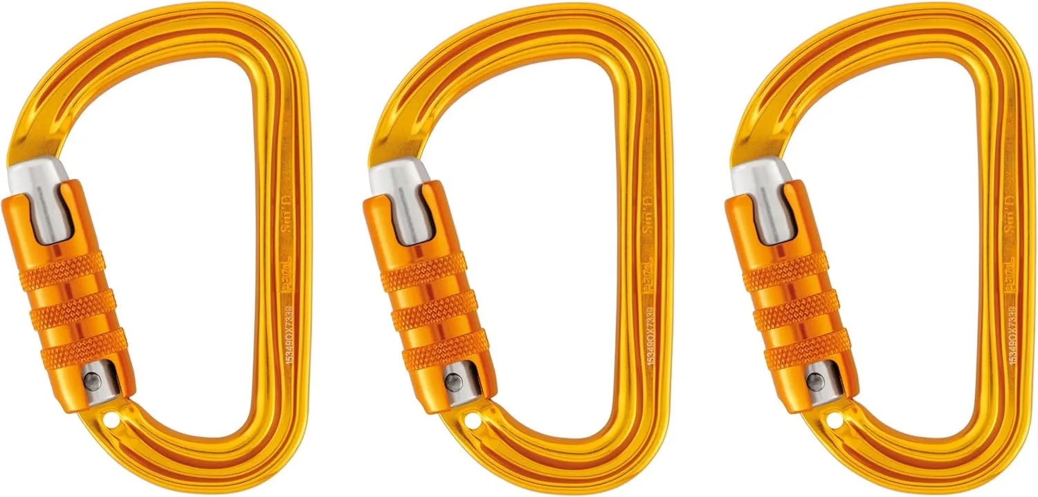 Petzl Sm'D Carabiner - Versatile, Lightweight, Compact, D-Shaped Locking Carabiner for Rock and Ice Climbing
