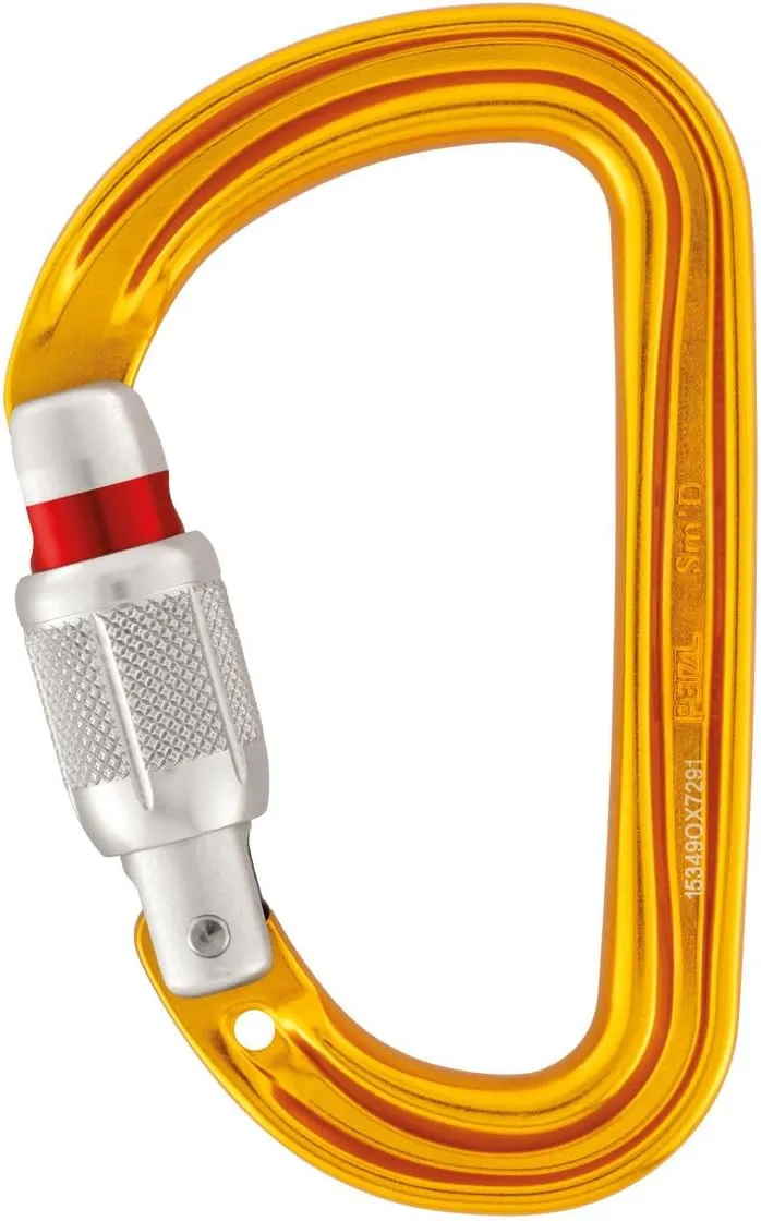 Petzl Sm'D Carabiner - Versatile, Lightweight, Compact, D-Shaped Locking Carabiner for Rock and Ice Climbing
