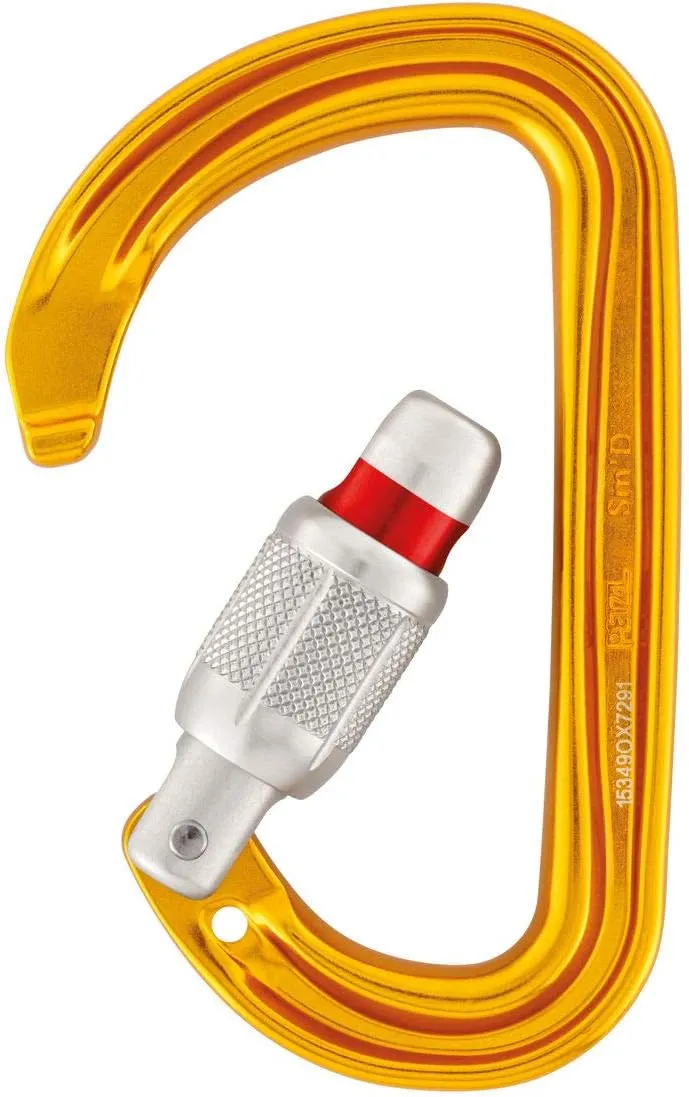 Petzl Sm'D Carabiner - Versatile, Lightweight, Compact, D-Shaped Locking Carabiner for Rock and Ice Climbing