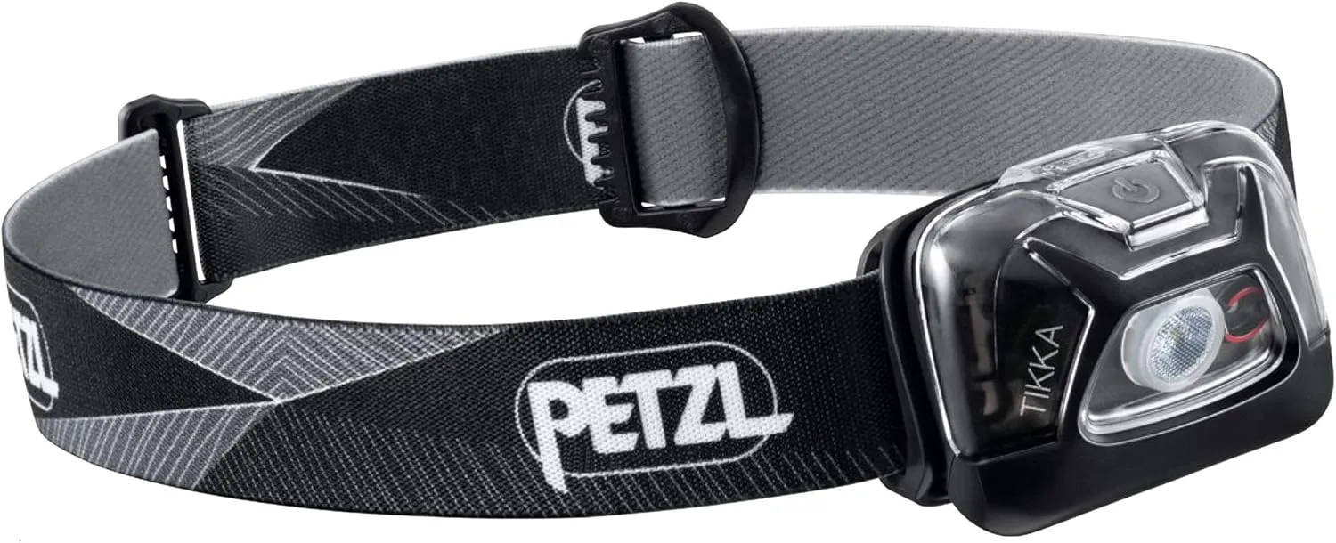 PETZL Tikka Headlamp - Compact, Lightweight 300 Lumen Headlamp for Proximity Lighting for Hiking, Climbing, and Camping - Black