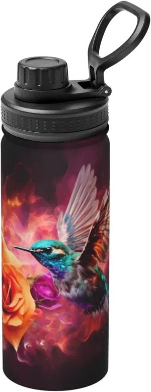 PHAYAH Bluebird Rose Camping Hiking Hydration Flask Stainless Steel, Double Walled & Vacuum Insulated Water Bottle