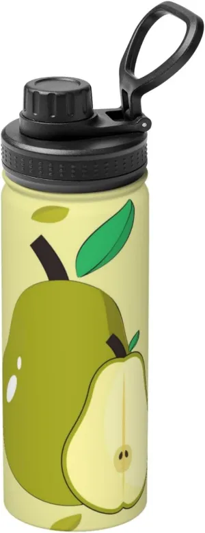 PHAYAH Cartoon Pear Camping Hiking Hydration Flask Stainless Steel, Double Walled & Vacuum Insulated Water Bottle