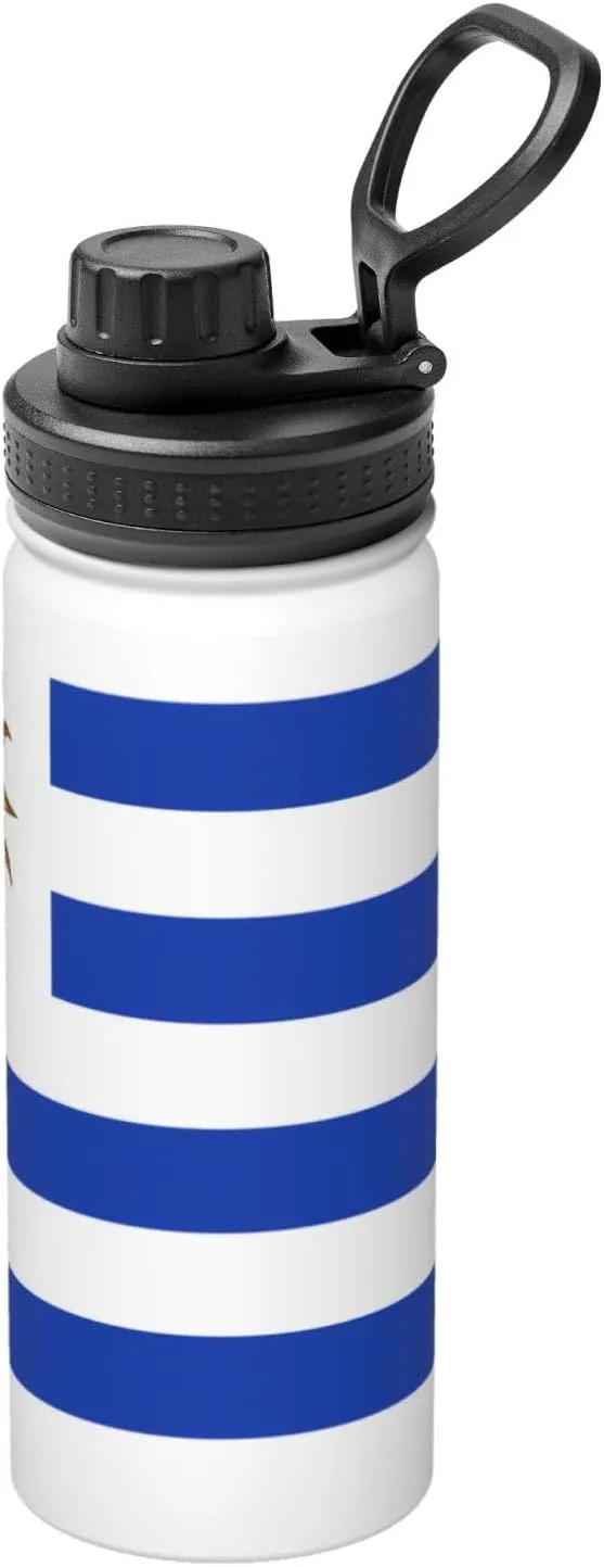 PHAYAH Flag Of Uruguay Camping Hiking Hydration Flask Stainless Steel, Double Walled & Vacuum Insulated Water Bottle