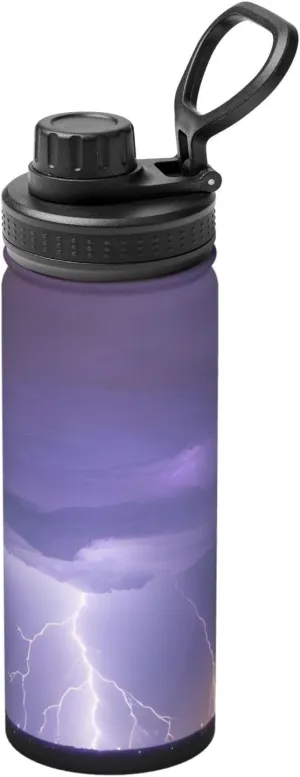 PHAYAH Lightning Storm Camping Hiking Hydration Flask Stainless Steel, Double Walled & Vacuum Insulated Water Bottle
