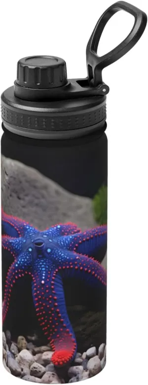 PHAYAH Red Tentacle Starfish Camping Hiking Hydration Flask Stainless Steel, Double Walled & Vacuum Insulated Water Bottle
