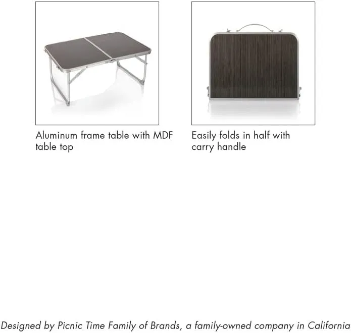 PICNIC TIME NCAA Concert Portable, Small Folding, Mini Picnic Table