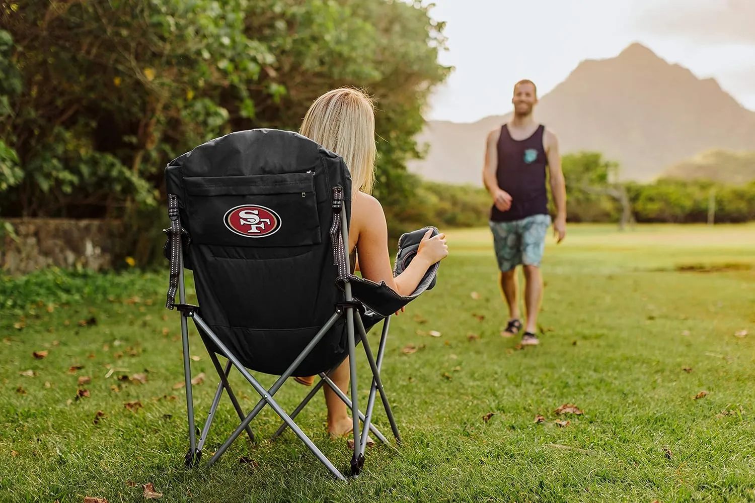 PICNIC TIME NFL Reclining Camp, Beach Adults, Sports Chair with Carry Bag